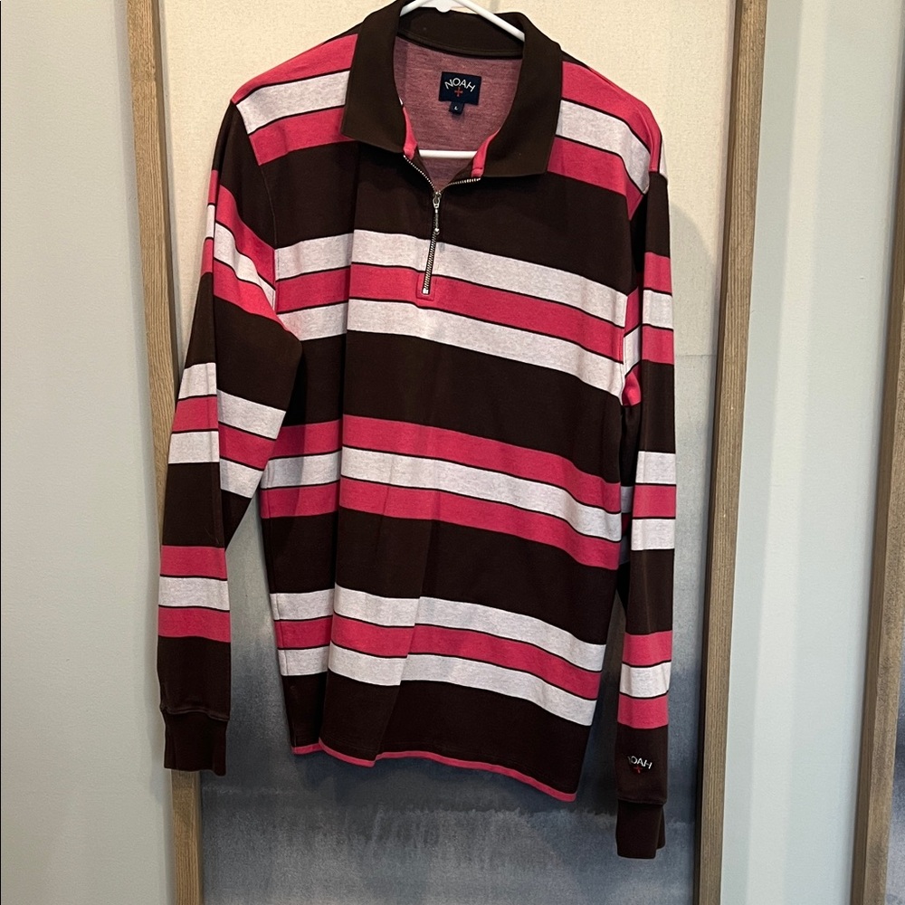 Noah NYC Striped Pink and Brown Men's Shirt